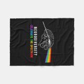 神経多様性自閉症スペクトル脳Asd Adhd雨 フリースブランケット (正面(横))