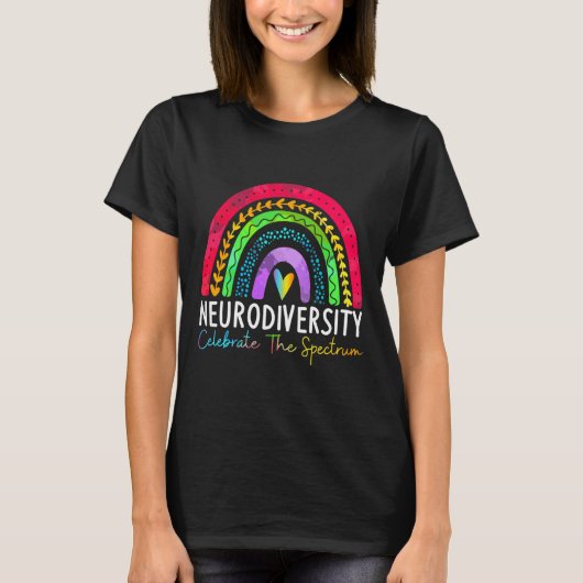神経多様性自閉症スペクトルAsd Adhd Rainbow Bo Tシャツ (正面)