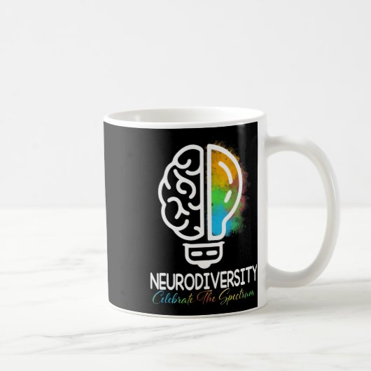 神経多様性自閉症スペクトルAsd Adhd Rainbow Br コーヒーマグカップ (右)