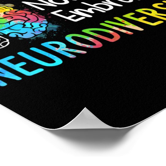 神経多様性自閉症スペクトルAsd Adhd Rainbow Br ポスター (角)