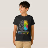 神経多様性自閉症スペクトルAsd Adhd Rainbow Br Tシャツ (正面フル)
