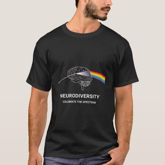 神経多様性自閉症スペクトルAsd Adhd Rainbow Br Tシャツ (正面)