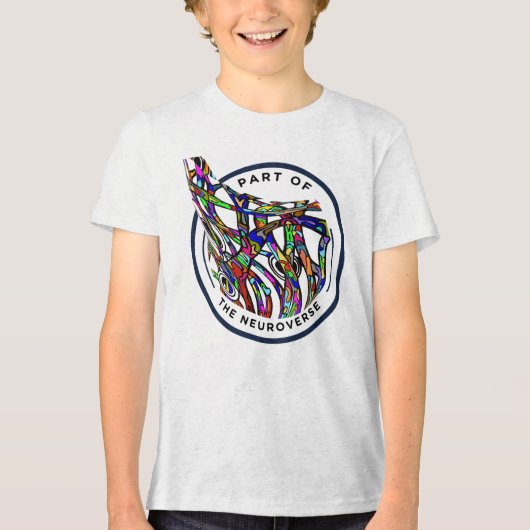 神経多様性自閉症ユニーク脳 トライブレンドＴシャツ (正面)
