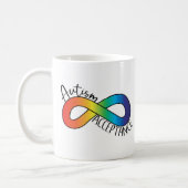 神経多様性自閉症受容虹ボタン コーヒーマグカップ (左)