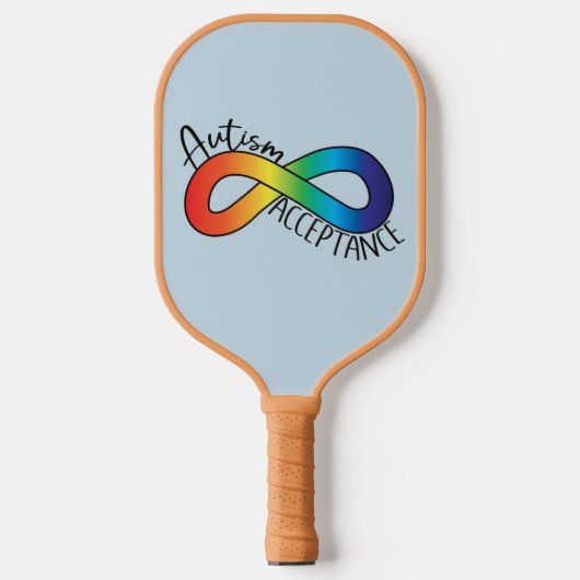 神経多様性自閉症受容虹 ピックルボールラケット (正面)