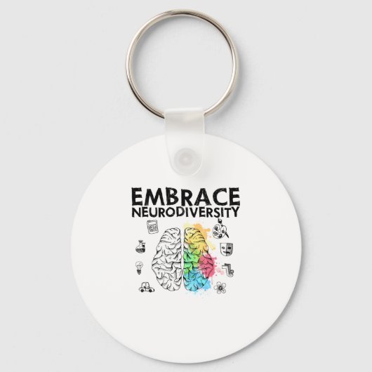 神経多様性自閉症意識を抱く キーホルダー (正面)