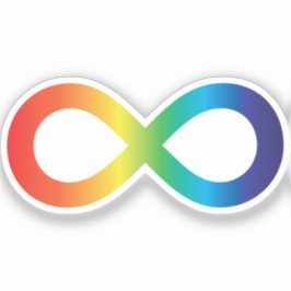 神経多様性自閉症認識受容虹 シール