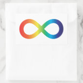 神経多様性自閉症認識受容虹 長方形シール (バッグ)