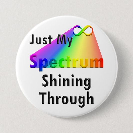 神経多様性輝くを通じたスペクトル 缶バッジ (正面)
