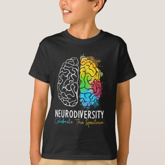 神経多様性 – 自閉症スペクトルAsd Adhd Rainbow Tシャツ (正面)