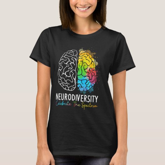 神経多様性 – 自閉症スペクトルAsd Adhd Rainbow Tシャツ (正面)