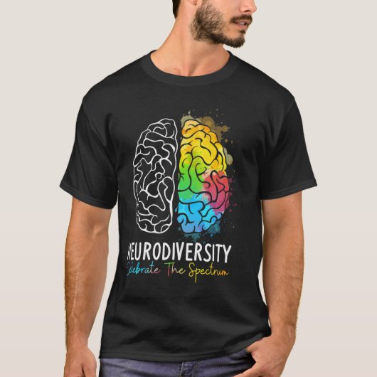 神経多様性 – 自閉症スペクトルAsd Adhd Rainbow Tシャツ (正面)