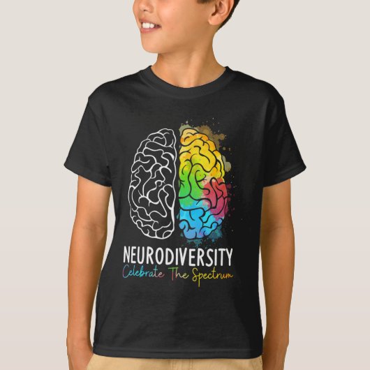 神経多様性 – 自閉症スペクトルAsd Adhd Rainbow Tシャツ (正面)