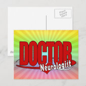 神経学者のロゴの大きく赤い医者 ポストカード (正面/裏面)