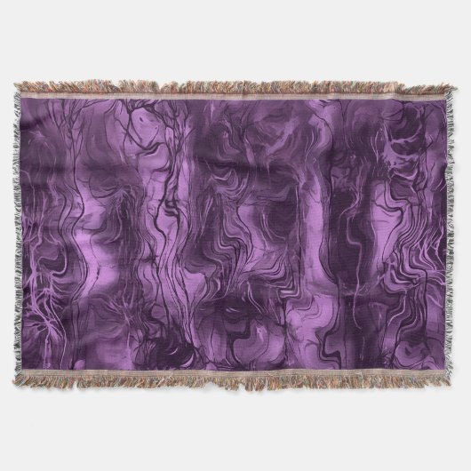 神経性エナジーグンギー抽象芸術アートアメジストオーキッド スローブランケット (正面)