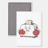 神経性トースター磁石 | パンおもしろいキッチンパン マグネット (正面/裏面)