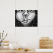 神経性癖ガールモダンモノクロアート ポスター (キッチン)