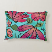 神経春の花水彩画 アクセントクッション (裏面)