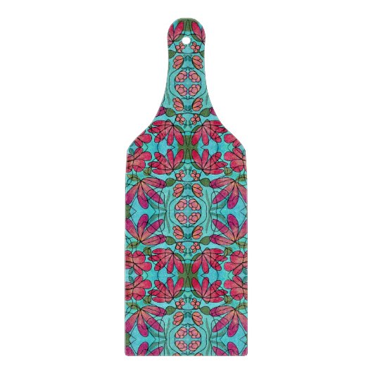 神経春の花水彩画 カッティングボード (正面)