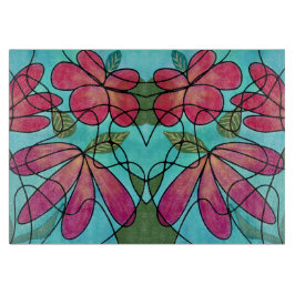 神経春の花水彩画 カッティングボード