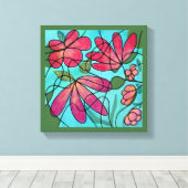 神経春の花水彩画 キャンバスプリント (インサイチュ (ウッドフロア))