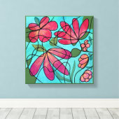 神経春の花水彩画 キャンバスプリント (インサイチュ (ウッドフロア))