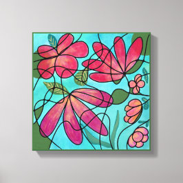 神経春の花水彩画 キャンバスプリント