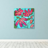 神経春の花水彩画 キャンバスプリント (インサイチュ (ウッドフロア))