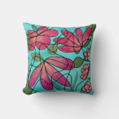 神経春の花水彩画 クッション (正面)