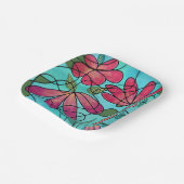 神経春の花水彩画 ペーパープレート (傾斜あり)