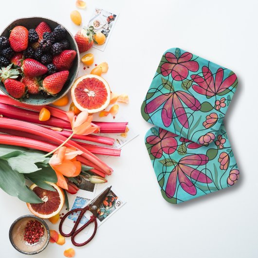 神経春の花水彩画 ペーパープレート