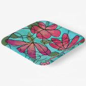 神経春の花水彩画 ペーパープレート (傾斜あり)