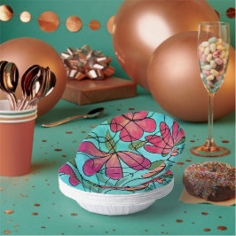 神経春の花水彩画 ペーパーボウル