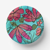 神経春の花水彩画 ペーパーボウル (正面)