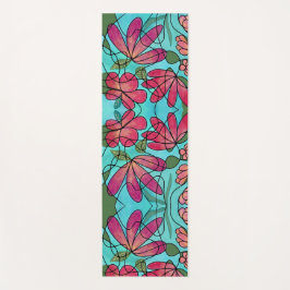 神経春の花水彩画 ヨガマット