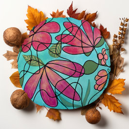 神経春の花水彩画 ラウンドクッション