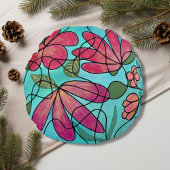 神経春の花水彩画 ラウンドクッション