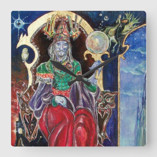 神経症患者 スクエア壁時計 (正面)