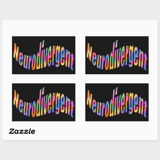 神経発散タイポグラフィ神経多様性認識度 長方形シール (シート)