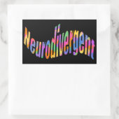 神経発散タイポグラフィ神経多様性認識度 長方形シール (バッグ)