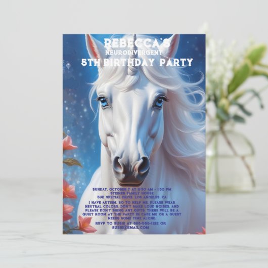 神経発散自閉症の誕生日パーティーの招待 招待状 (スタンド正面)
