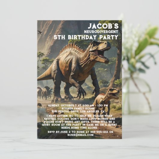 神経発散自閉症の誕生日パーティーの招待 招待状 (スタンド正面)