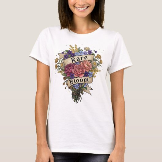 神経発達障害の花の美学 - 珍しい花 Tシャツ (正面)