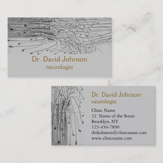 神経科医の解剖学神経スケッチグレイ医師 名刺 (正面/裏面)