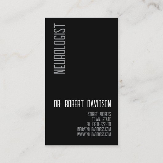 神経科医モダンはっきりした 名刺 (裏面)