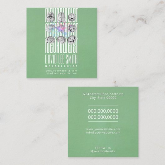 神経科医Tipographyc名刺 スクエア名刺 (正面/裏面)
