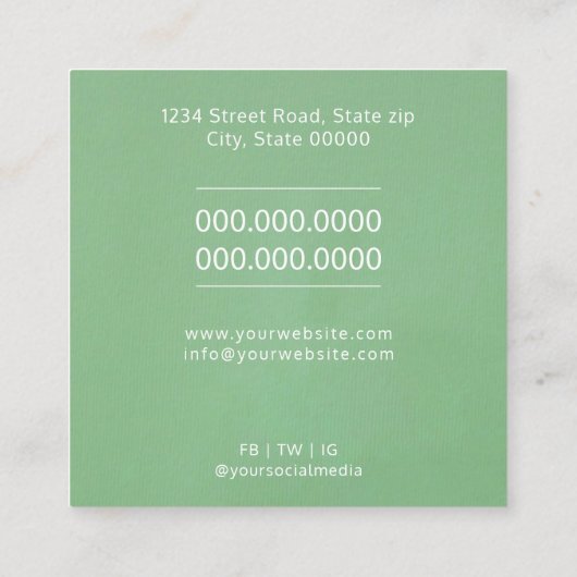 神経科医Tipographyc名刺 スクエア名刺 (裏面)