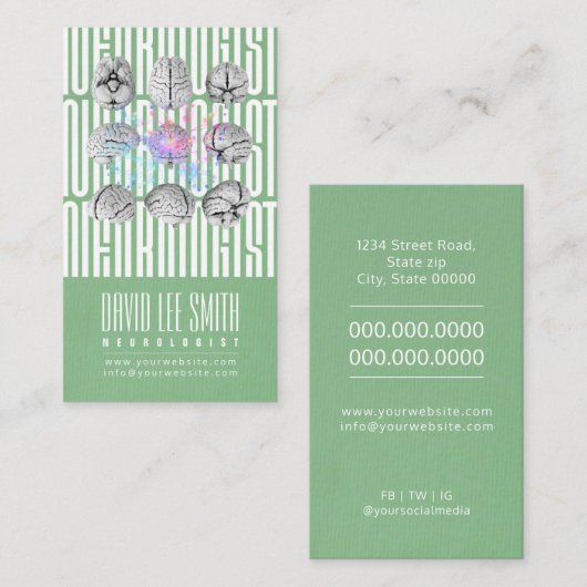 神経科医Tipographyc名刺 名刺 (正面/裏面)