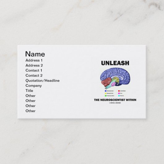 神経科学者をの内の自由にして下さい(頭脳の解剖学) 名刺 (正面)