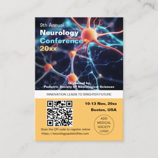 神経科神経外科の医学会議QRコード 名刺 (正面)